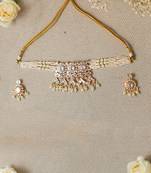 White kundan chokers set
