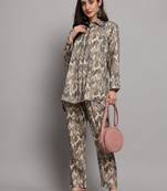 Grey Printed Viscose Co-Ord Set