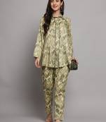 Green Printed Viscose Co-Ord Set