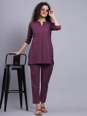 Purple Cotton Co-Ord Sets 1
