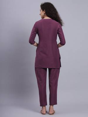 Purple Cotton Co-Ord Sets 8
