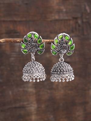 Oxidised silver earrings 1