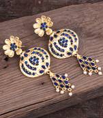 Long dangler gold plated earrings