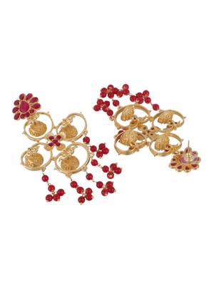Designer long dangler gold plated earrings 3