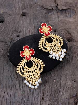 Long dangler gold plated earrings 1