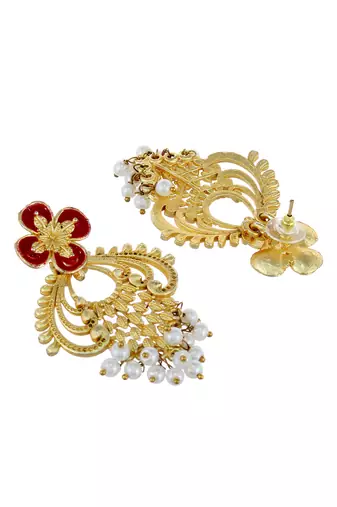 Long dangler gold plated earrings