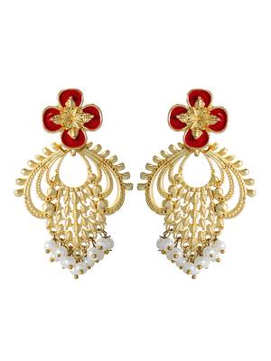 Long dangler gold plated earrings 3