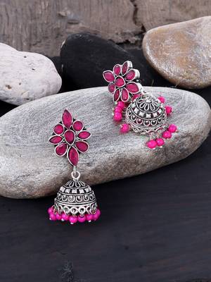 Oxidised silver earrings 1