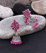 Oxidised silver earrings