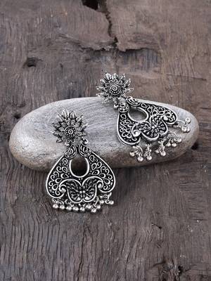 Oxidised silver earrings 1