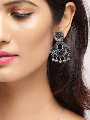 Oxidised silver earrings 2
