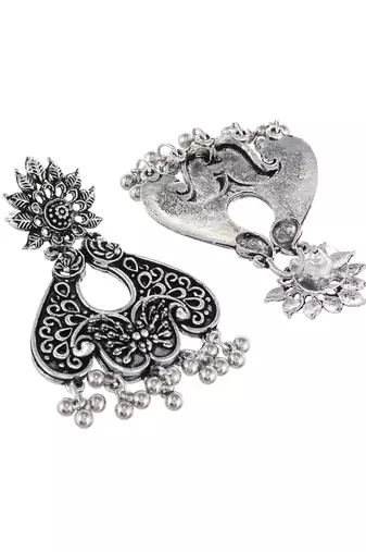 Oxidised silver earrings