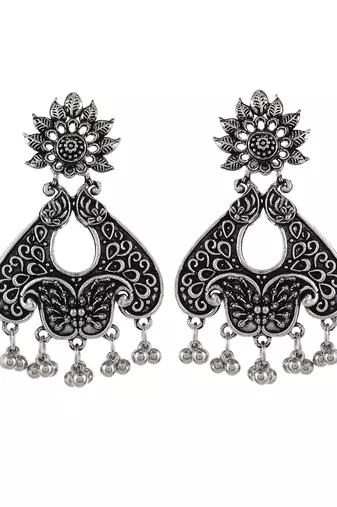 Oxidised silver earrings