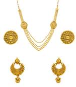 Donna Combo of Glowing gold plated necklace set and earrings for Women