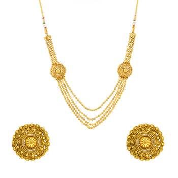 Donna Combo of Glowing gold plated necklace set and earrings for Women 2