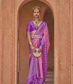 Elora Soft Silk Printed Patola Saree For Women (Baby Pink)