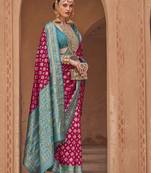 Elora soft silk printed patola saree for women (red)