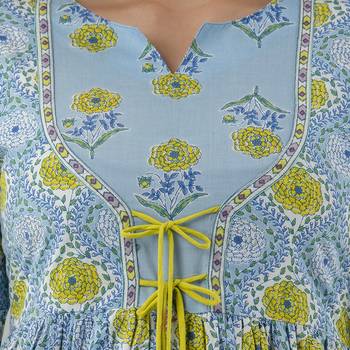 Sky blue color anarkali kurta 3