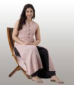 Peach color straight kurta