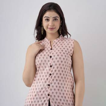 Peach color straight kurta 2