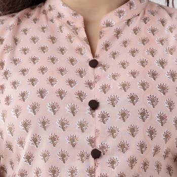 Peach color straight kurta 3