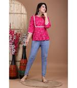 Rani color rayon bandhej print tunic tops