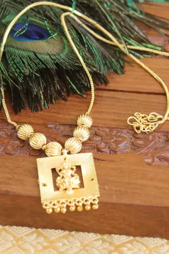 Temple gold plated lakshmi necklace