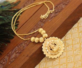 Temple gold plated lakshmi necklace 2