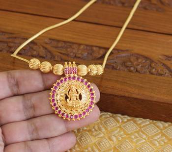 Temple gold plated lakshmi necklace 3