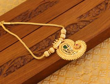 Temple gold plated mango palakka necklace 2