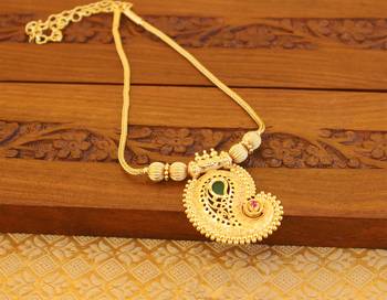 Temple gold plated mango palakka necklace 3