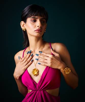 Champa  jewellery set with long necklace and bracelet 1