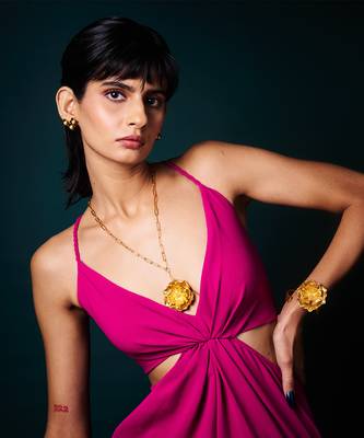 Champa  jewellery set with long necklace and bracelet 2