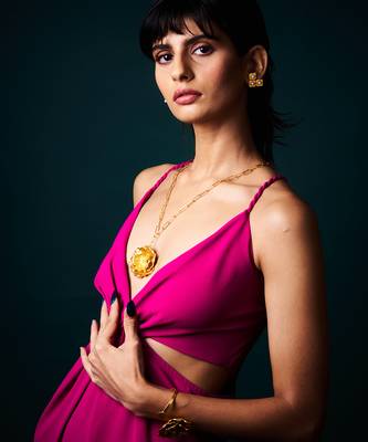 Champa  jewellery set with long necklace and bracelet 3