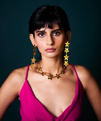 Kamal aankhen jewellery set with earrings and necklace 2