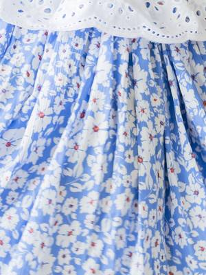girl's blue floral rayon dress 2