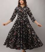 Women touch pure cotton printed flared kurta