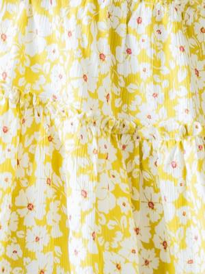 girl's yellow floral rayon dress 2
