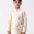 off-white cotton hand embroidered nehru jacket