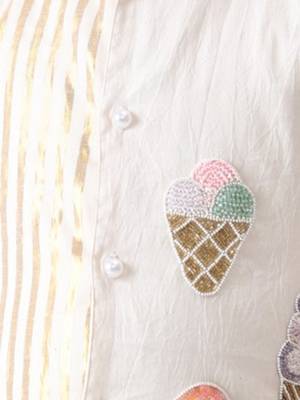 off-white cotton hand embroidered nehru jacket 3
