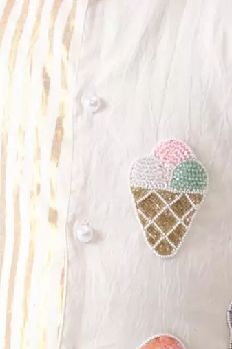 off-white cotton hand embroidered nehru jacket