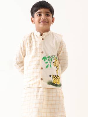 Jilmil boy cotton hand-painted nehru jacket 1