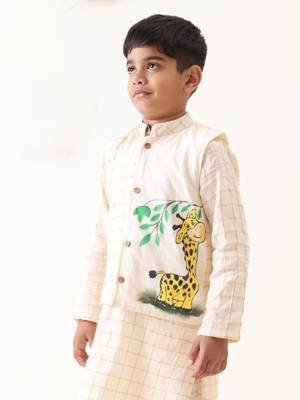 Jilmil boy cotton hand-painted nehru jacket 3