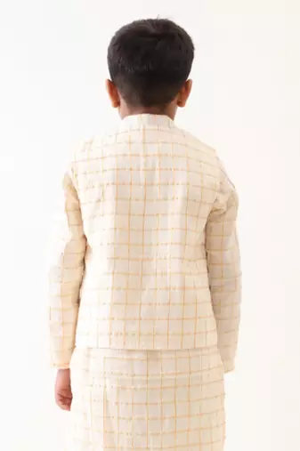 Jilmil boy cotton hand-painted nehru jacket