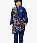boy blue crush cotton drape kurta with pant.