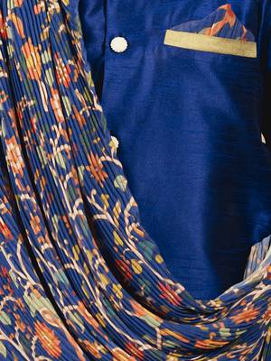 boy blue crush cotton drape kurta with pant. 3