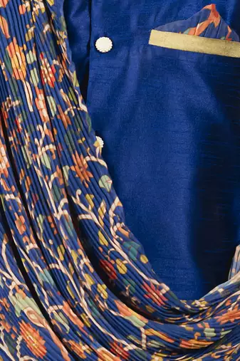 boy blue crush cotton drape kurta with pant.