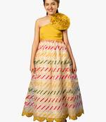 girl's yellow organza long dress