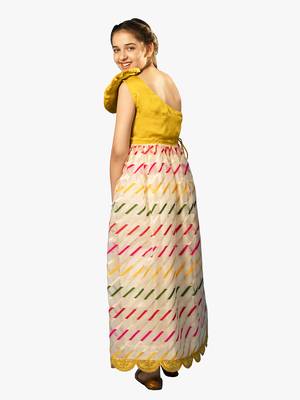 girl's yellow organza long dress 4