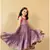 Jilmil girl's purple musleen long dress